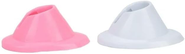 2Pcs Soft Rubber Nail Polish Bottle Holder - Anti-Spill Nail Art Organizer & Display - Salon Professional Manicure Tools (Pink,White)