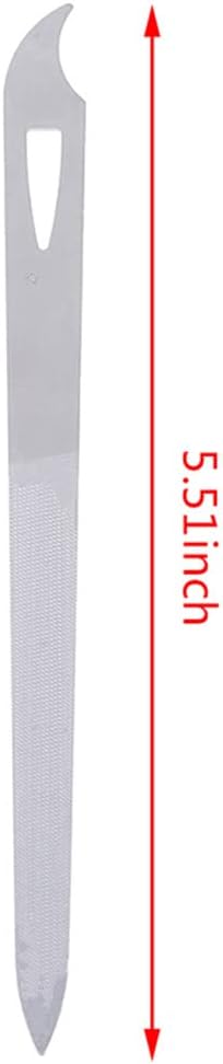 Yeshan Stainless Steel Triple-Cut Long Nail File with Nail Cleaner Tip,5.5 Inch,Pack of 2