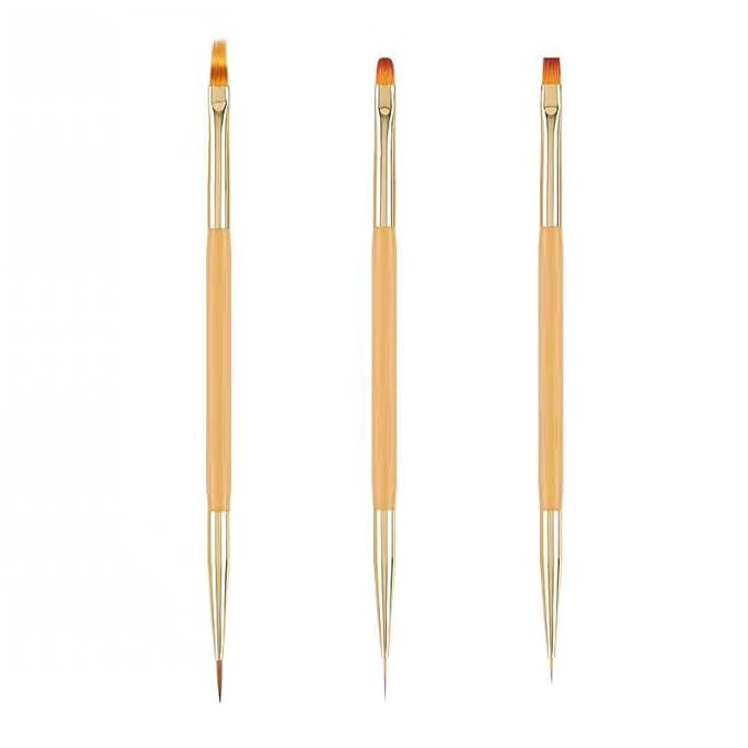 5PCS Dotting Pens and 3PCS Nail Painting Brushes, Double-Ended Acrylic Nail Art Liner Brush Dotting Pen for Gel Polish Nail Paintings 3D Nail Pattern Detail Brush, Nail Art Design Tools