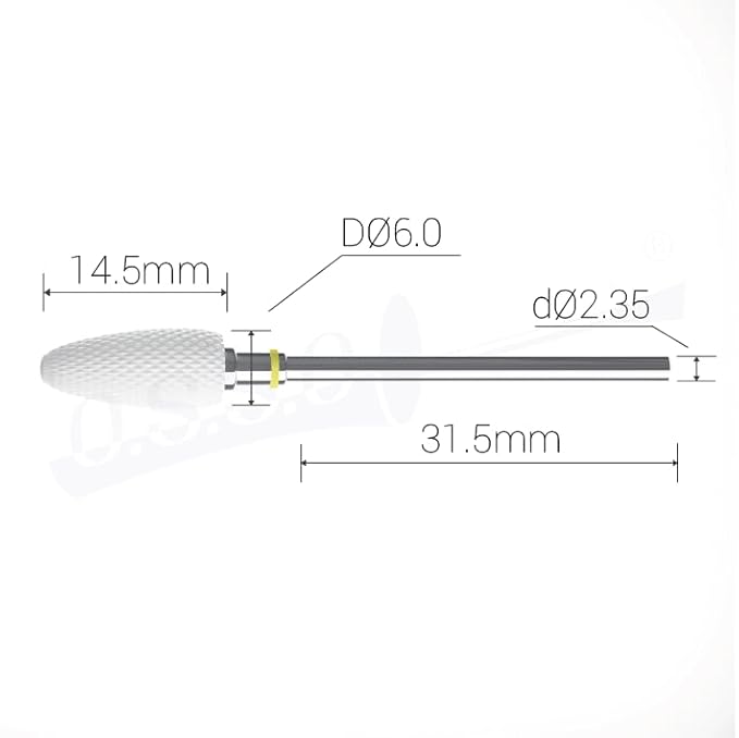 Ceramic Nail Drill Bit Bullet, Extra Fine