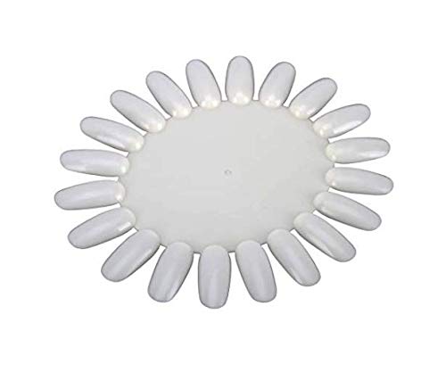10 PCS Acrylic Wheel False Nail Art Tips Practice Display Nail Art Tool (Ivory-White)