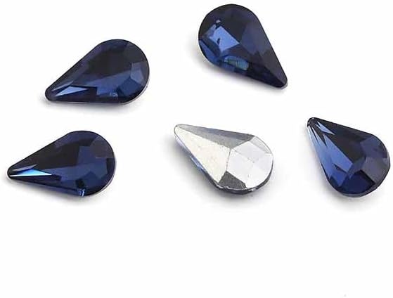 200Pcs Water Drop Nail Rhinestones Fancy Rhinestones Water Drop Nail Crystal Jewelry Making Rhinestones Suitable for DIY Crafts and Nail Art（Dark Blue）