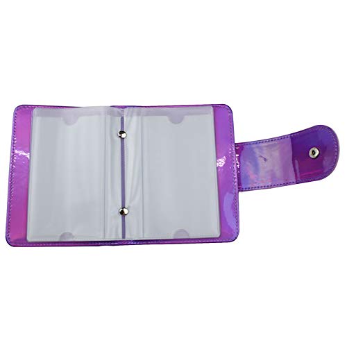 20Slots Nail Stamping Plate Case Holographic Nail Art Image Holder Rainbow Laser Design Rectangular Nail Art Plate Organize For Large Size 6X12CM Nail Art Plates (Purple)