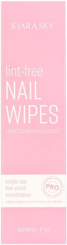 Kiara Sky 100% Lint Free Nail Wipes to Soak Off Acrylic Gel Nail Polish - Lint Free Nail Wipes Soft Gel Nail Polish Remover Pads Absorbable Eyelash Extension Glue Cleaning Wipes