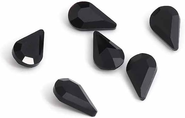 200Pcs Water Drop Nail Rhinestones Fancy Rhinestones Water Drop Nail Crystal Jewelry Making Rhinestones Suitable for DIY Crafts and Nail Art（Black）
