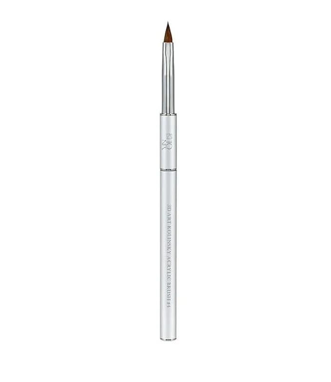 TONES Kolinsky Acrylic Nail Art Brush – Pure Sable Hair, Crimped Silver Handle | Pro-Level Carving Tool with Ultra-Fine Precision Tip | Size: 4