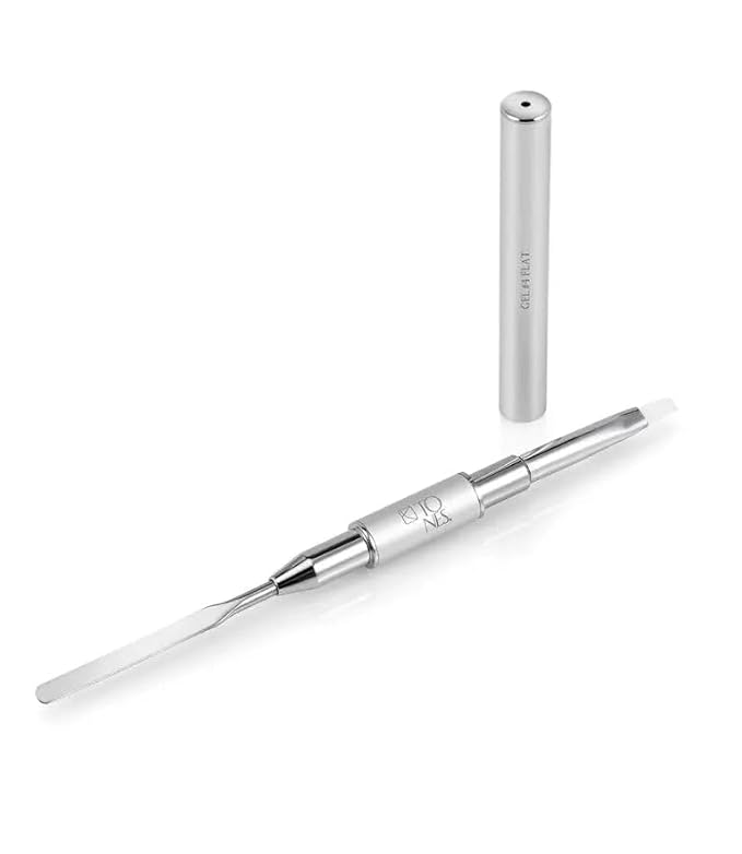 Tones Twin Head Nail Art Gel Brush - Kolinsky Sable Hair - Ultra Precise Nail Sculpting & 3D Art (#4 Flat & Spatula)