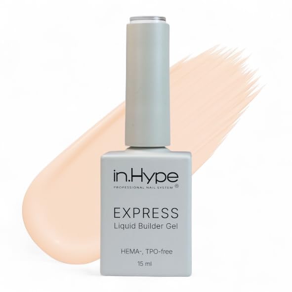 IN.HYPE Express Structure/Liquid Builder Gel/Hard Gel in a Bottle (BIAB) HEMA, TPO-free for Nail Enhancing/Overlays/Strengtenning Ivory