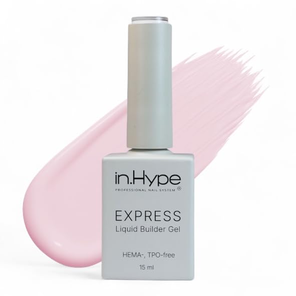 IN.HYPE Express Structure/Liquid Builder Gel/Hard Gel in a Bottle (BIAB) HEMA, TPO -free for Nail Enhancing/Overlays/Strengtenning (Baby Pink #2)