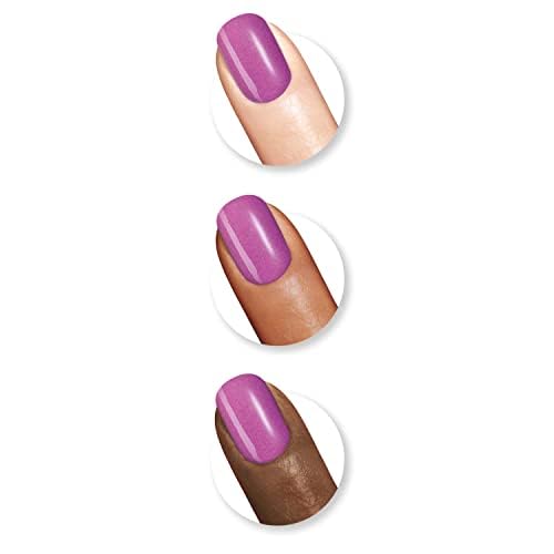 Sally Hansen Miracle Gel Salon Quality Nail Polish | Gel-Like Formula, Two-Step System, No UV Light Needed, Long Lasting | Opaque, Shimmery | 529 Hunger Flames | Purple Nail Color