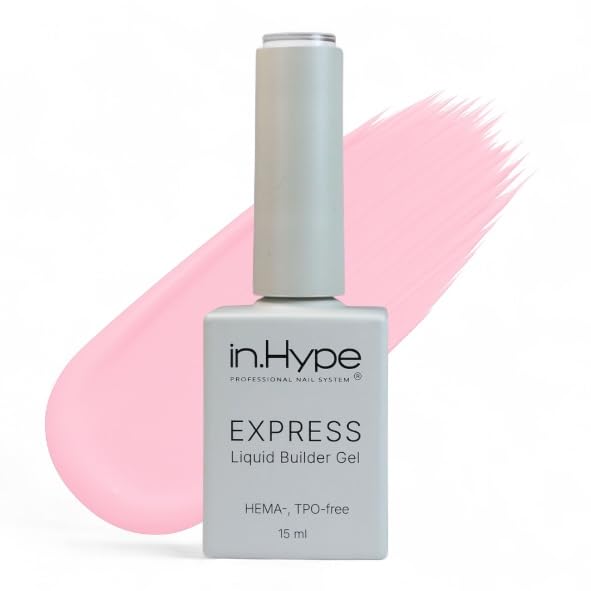 IN.HYPE Express Structure/Liquid Builder Gel/Hard Gel in a Bottle (BIAB) HEMA, TPO-free for Nail Enhancing/Overlays/Strengtenning (Milky Pink)