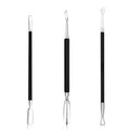 Cuticle Pusher Stainless Steel Triangle Nail Poly Gel Polish Remover Deeply Nail Cleaner Professional 3pcs Manicure Remover Tool Cuticle Care for Fingernails and Toenails,opove CP-3 Black