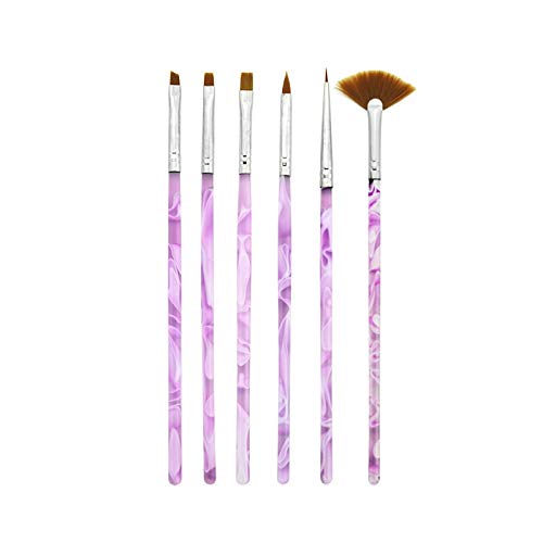 6pcs Spiral Nail Brushes Nail Art Painting Drawing Pen Brush Tips Tools Set