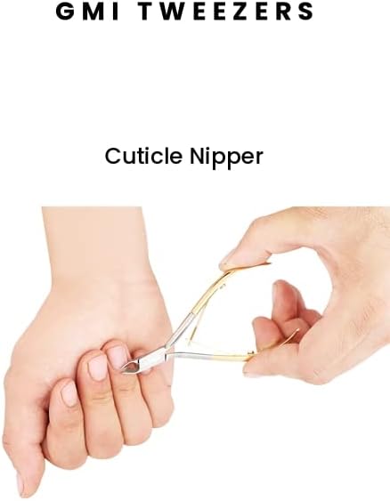GMI-TWEEZERS - Professional Cuticle Remover, Cuticle Pusher And Cuticle Trimmer - Manicure Tool Cuticle Nippers - Durable Cuticle Cutter For Finger And Nail - Instant Cuticle Kit (Gold)