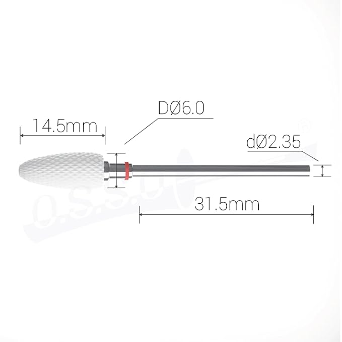 Ceramic Nail Drill Bit Bullet, Fine