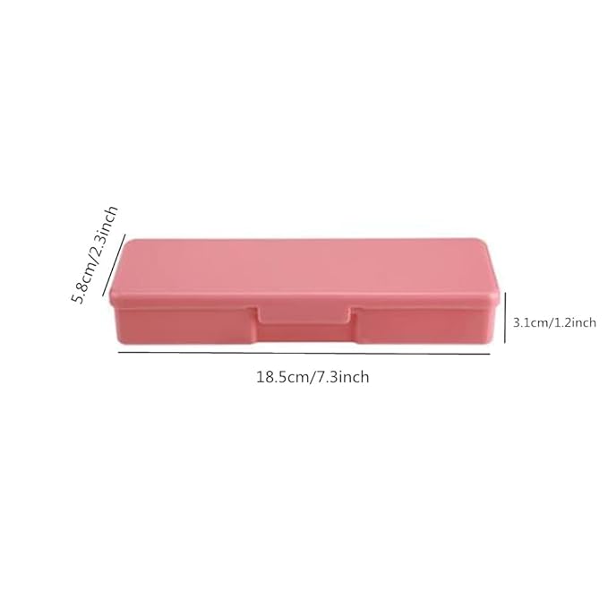 4 Pack Professional Clear Manicure Nails Pedicure Tool Box, Personal Nail Box Storage Case for Organizing, Plastic Pencil Case Container Organizer (Clear Yellow Pink Blue)