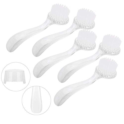 5pcs Soft Nail Dust Cleaning Brush Acrylic Gel Nail Art Powder Removal Brushes Manicure DIY Nails Tool(White)