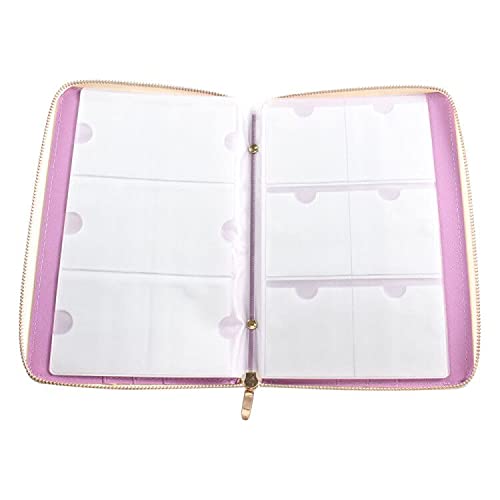 72 Slots Holographic Nail Plates Holder Case Stamping Templates Organizer Square & Round Printing Molds Collection Manicure Tool Accessorie (Purple)