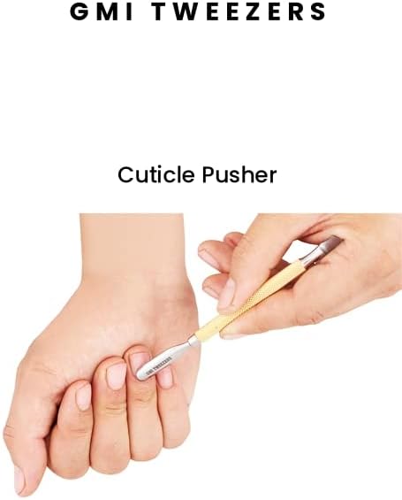 GMI-TWEEZERS - Professional Cuticle Remover, Cuticle Pusher And Cuticle Trimmer - Manicure Tool Cuticle Nippers - Durable Cuticle Cutter For Finger And Nail - Instant Cuticle Kit (Gold)