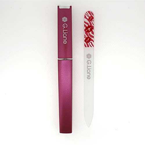 Premium Glass Nail File with Case Professional Crystal Fingernail Files Perfect Manicure Set for Women Men Kids Nail Care Gift Set(Pink)