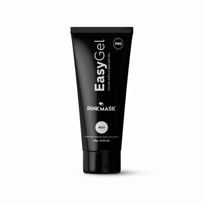 PINK MASK Easy Gel 2oz 60g- Milky, Professional Builder Enhancement Gel-Quick Nail Extension for Beginner DIY, Nail Strengthener-Long Lasting-Salon Quality-Thickening Solution