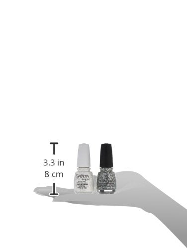 China Glaze Gelaze Tips and Toes Nail Polish, Techno, 2 Count