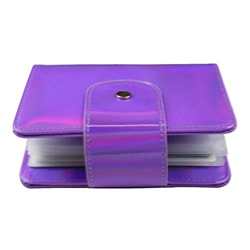 20Slots Nail Stamping Plate Case Holographic Nail Art Image Holder Rainbow Laser Design Rectangular Nail Art Plate Organize For Large Size 6X12CM Nail Art Plates (Purple)