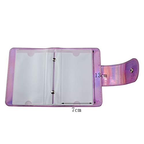 20Slots Nail Stamping Plate Case Holographic Nail Art Image Holder Rainbow Laser Design Rectangular Nail Art Plate Organize For Large Size 6X12CM Nail Art Plates (Pink)