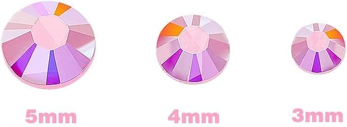 18000pcs (3.4.5mm) 5D Nail Rhinestone DIY Flat Bottom Kit Phone Case Accessories Jelly Flatback AB Jelly Kit AB Rhinestones for Nail Design Charms Gem(5MM5500PC)