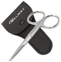 Rounded Stainless Steel Small Facial Hair Scissors, 3.7 Inches - Rounded Tip Scissors for Nose Hair, Mustache, Beard, Eyebrows, Eyelashes & Baby Nails