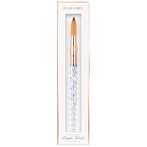 Kiara Sky Acrylic Brush #18 - Clear | 100% Pure Kolinsky | Crystal Cut Handle and Acetone Resistant