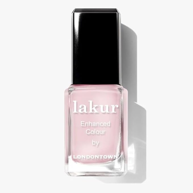 LONDONTOWN lakur Nail Polish - Chip-Resistant, Non-Toxic, Conditions & Hydrates Nails | Glossy Pastel Powder Pink, Macaroon at Noon, .40 fl oz