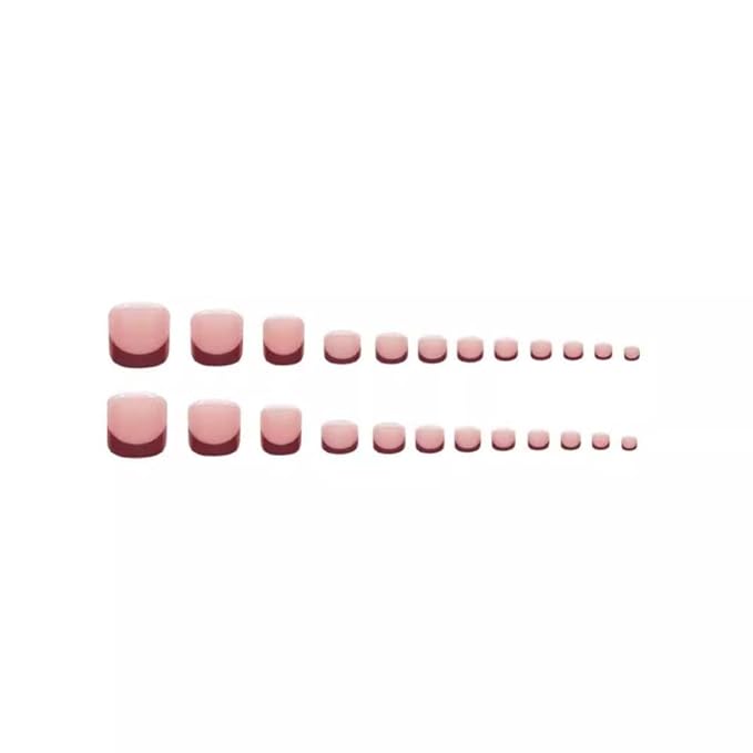 48Pcs Red French Tips Press on Toenails Leopard Press on Nails Long Square Stick on Nails with Cherry Designs Glossy Skin Tones Fake Toenails Full Cover False Toenails for Women DIY Manicure