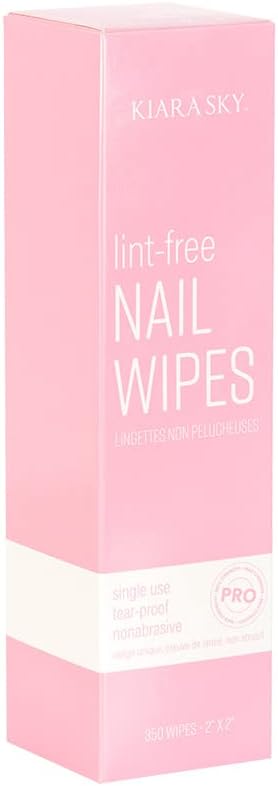 Kiara Sky 100% Lint Free Nail Wipes to Soak Off Acrylic Gel Nail Polish - Lint Free Nail Wipes Soft Gel Nail Polish Remover Pads Absorbable Eyelash Extension Glue Cleaning Wipes