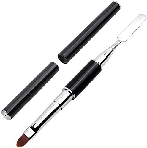 PayPie Dual-Ended Polygel Brush & Picker Brush tool, 2 in 1 Stainless Steel Designs Polygel Nail Brushes Gel Nail Tool for PolyGel Gel Acrylic Nails Extension (Black)