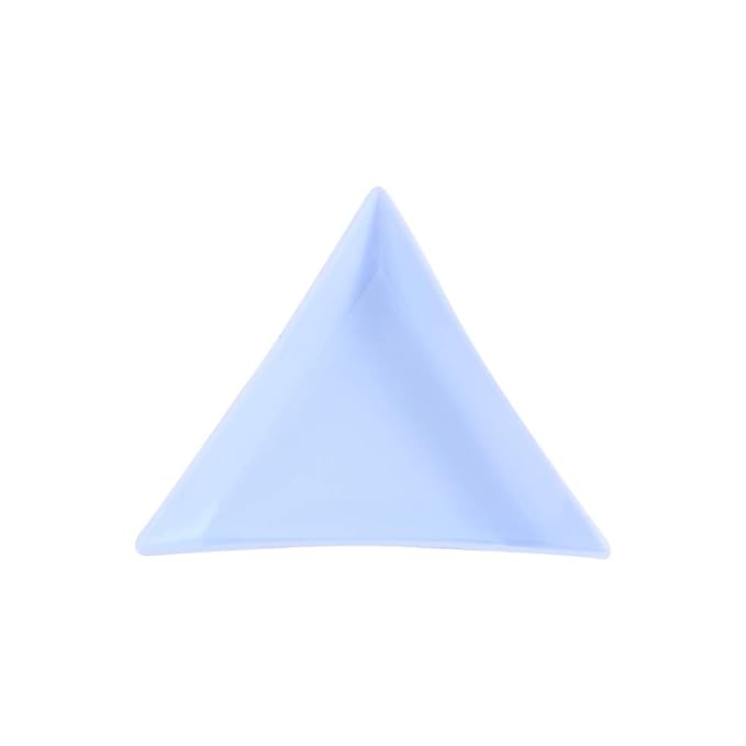 10PCS Nail Accessories Storage Tray, Nail Art Rhinestone Bead Crystal Sorting Storage Plate, Colorful Plastic Triangle Storage Tool(blue)