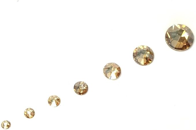 CRYSTAL GOLDEN SHADOW (001 GSHA) 144 pcs 2058/2088 SWAROVSKI Flatbacks rhinestones nail art mixed with Sizes ss5, ss7, ss9, ss12, ss16, ss20, ss30