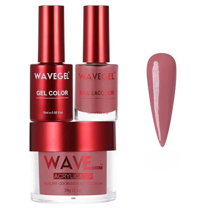 WAVEGEL Soak-Off Gel, Nail Lacquer & Acrylic/Dip Powder Matching Set - Queen Collection - #017 Empathy