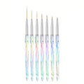 7Pcs Liner Brushes for Nails, Size 5/7/9/11/15/20/25mm Nail Liner Brush Set, Fine Liner Nail Art Brushes, Professional Gel Polish Painting Design Pen for Thin Long Lines, Tiny Details & Fine Drawing