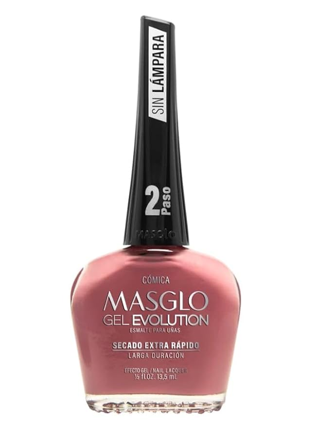 MASGLO GEL EVOLUTION Nail Polish Gel Effect, No UV/Led Lamp Required, Duration up to 12 day, 1 peice color Gel sin necesidad de lampara UV/Led, hasta 12 dias de duracion (COMICA)