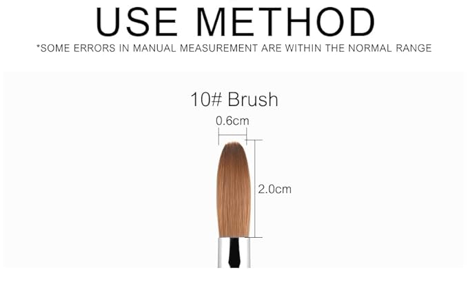 KADS Nail Acrylic Brush Kolinsky Nail Extension Brush Oval Crimped Shaped Sturdy Wooden Handle Acrylic Powder Nail Art Brush Professional Manicure Pedicure (10#)