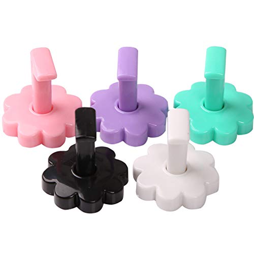 10pcs Assorted Color Plastic Detachable Plum-shaped Nail Art Practice Training Stands Nail Art False Tip Holders Nail Art Beauty Accessories Tool