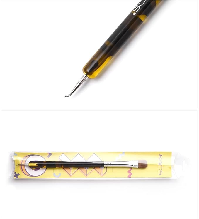 KADS French Brush Acrylic Sable Brush 2 Way Acrylic Professional French Manicure Clean-up Brush Nail Art Brush Nail Dotting Pen (#12)