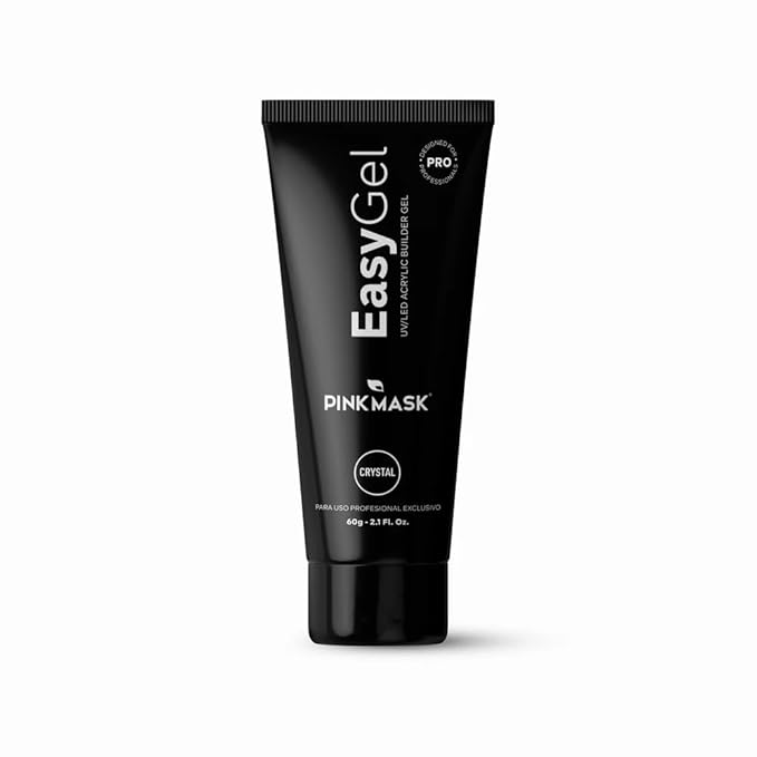 PINK MASK Easy Gel 2oz 60g- Crystal, Professional Builder Enhancement Gel-Quick Nail Extension for Beginner DIY, Nail Strengthener-Long Lasting-Salon Quality-Thickening Solution