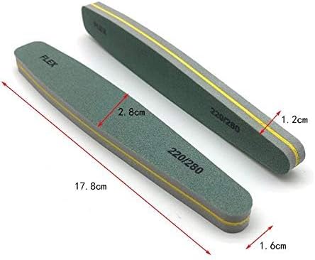 Nail Files Bufers 5pcs Nail File Buffer 220/280 Grit Diamond Nail Buffer Block Sponge Lime a ongle Sanding UV Gel Polishing Tools - (Color: 180-220)