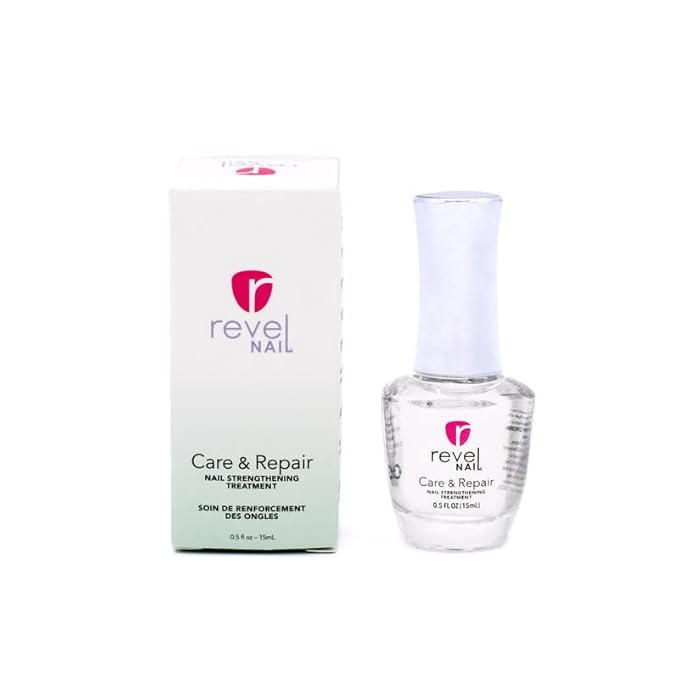 Revel Nail Care & Repair Strengthener, Clear Formula with AHA, Calcium & Vitamin E for Weak, Brittle or Peeling, Made in USA