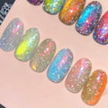Born Pretty Reflective Glitter Cat Magnetic Eye Gel Nail Polish Chameleon Holorgraphic Glitter Sparkly Shiny Disco DJ LED Magnetic Gel Polish Nail Varnish 6PCS 7ML