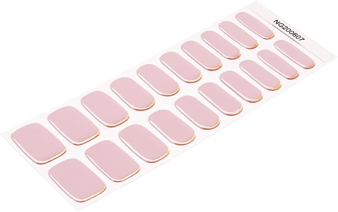 Semi Cured Gel Nail Strips 20 Pcs Nude Pink Gel Nail Wraps, Stickers, UV Light Required Nail Art Design Decoration Accessories