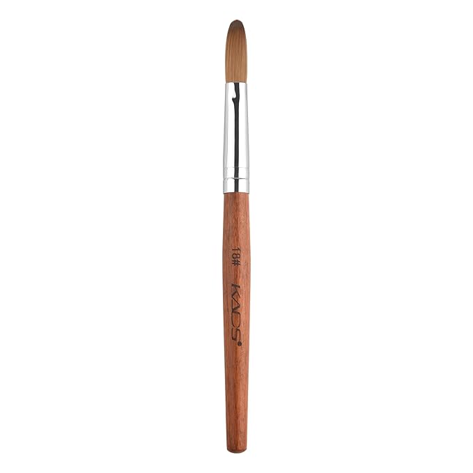 Nail Brush Kolinsky Sable Acrylic Nail Art Brush Professional Red Wooden Nail Brush (18#)