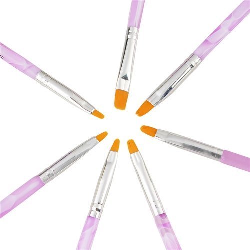 7pc UV Acrylic Nail Art Tips Builder Brush Pen